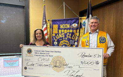 Canyon Lake Noon Lions Check Presentation